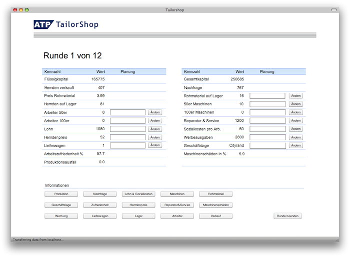 Tailorshop screenshot